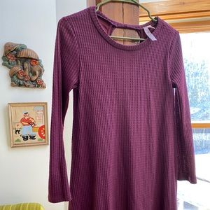 Waffle weave keyhole Francesca’s mini skater dress